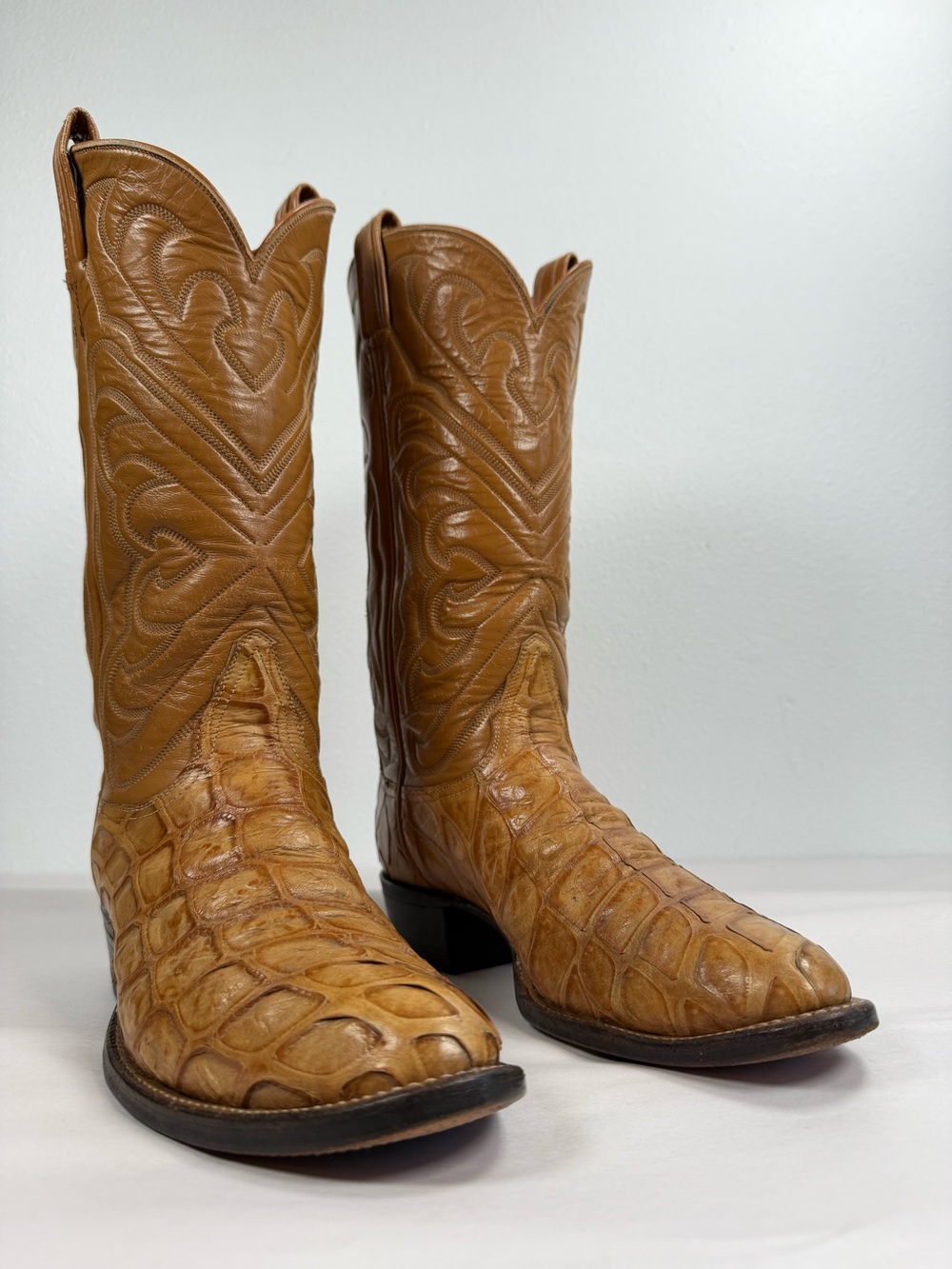 Tony Lama Men’s Vintage Exotic Cowboy Boots Size 8.5 D Ant Eater Gold Label USA